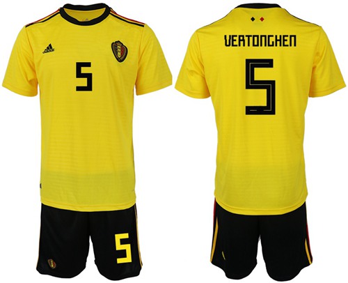 Belgium #5 Vertonghen Away Soccer Country Jersey