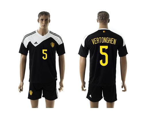 Belgium #5 Vertonghen Black Away Soccer Club Jersey