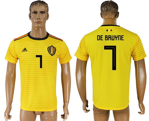 Belgium #7 De Bruyane Away Soccer Country Jersey