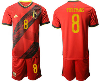 Belgium 8 TIELEMANS Home UEFA Euro 2020 Soccer Jersey