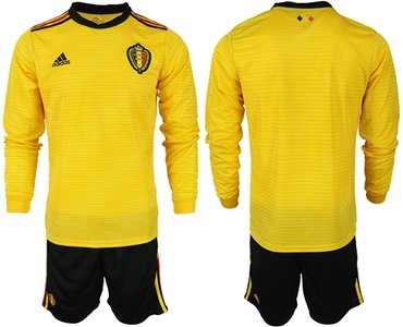 Belgium Blank Away Long Sleeves Soccer Country Jersey