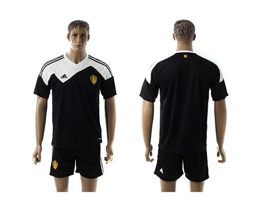 Belgium Blank Black Away Soccer Club Jersey