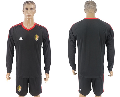 Belgium Blank Black 2018 FIFA World Cup Long Sleeves Goalkeeper Soccer Country Jersey