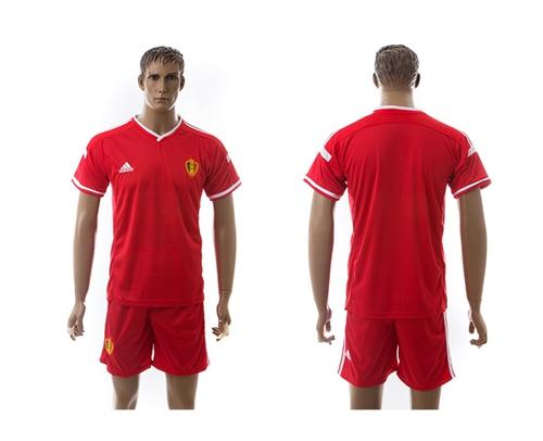 Belgium Blank Red Home Soccer Club Jersey