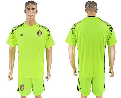 Belgium Blank Shiny Green Goalkeeper Soccer Country Jersey