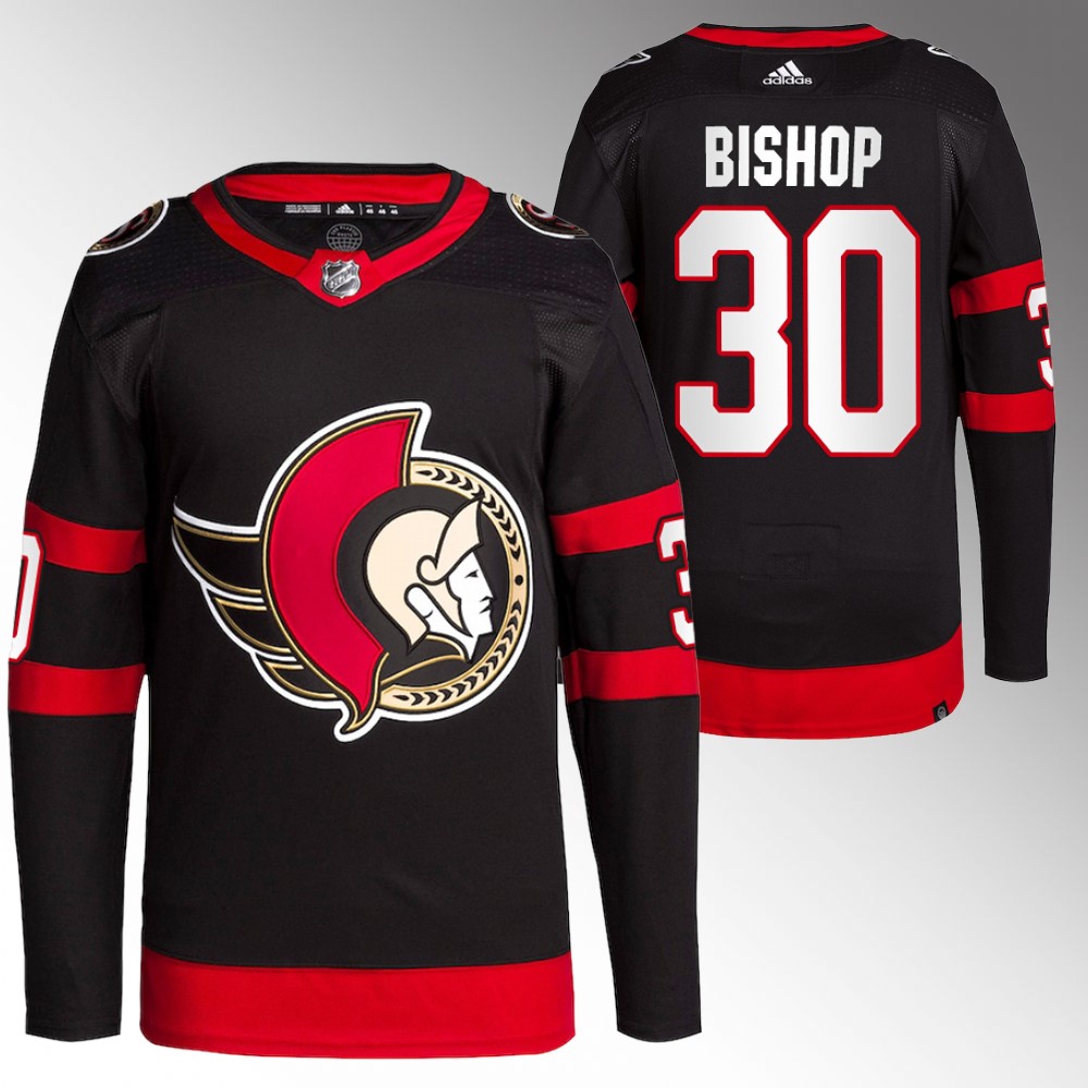 Ben Bishop Ottawa Senators Black Primegreen Authentic Home Jersey