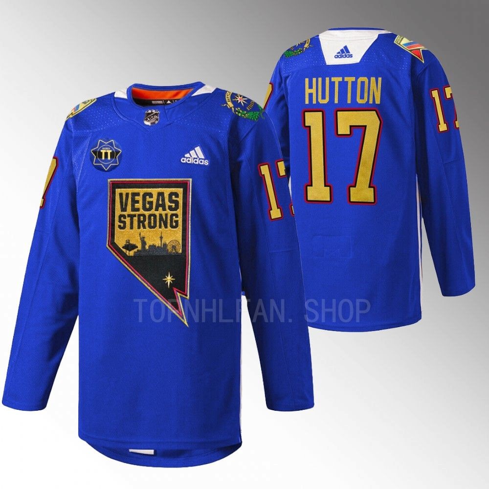 Ben Hutton Golden Knights Nevada Day Jersey Blue First Respondersthentic