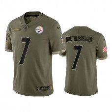 Ben Roethlisberger Pittsburgh Steelers Nike Olive 2022 Salute To Service Limited Jersey