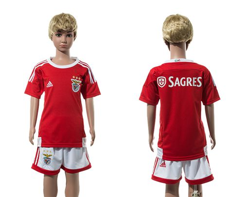 Benfica Blank Red Home Kid Soccer Club Jersey