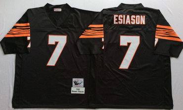 Bengals 7 Boomer Esiason Black Throwback Jersey