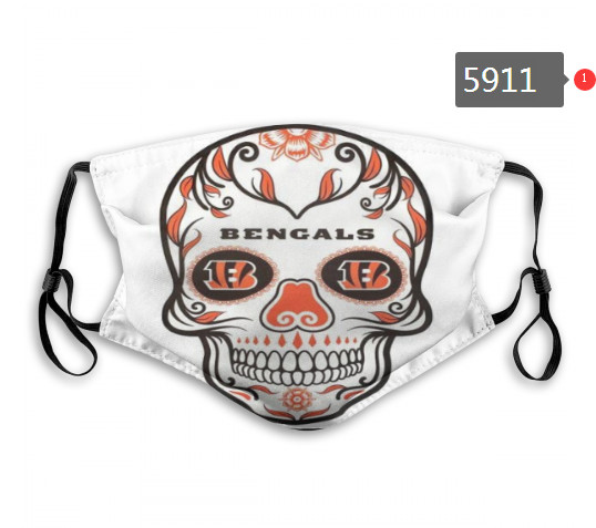 Bengals Skull Mask with PM2.5 Filter Double Protection (3)