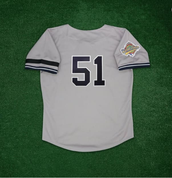 Bernie Williams 1996 New York Yankees Cooperstown Men's Grey World Series Jersey