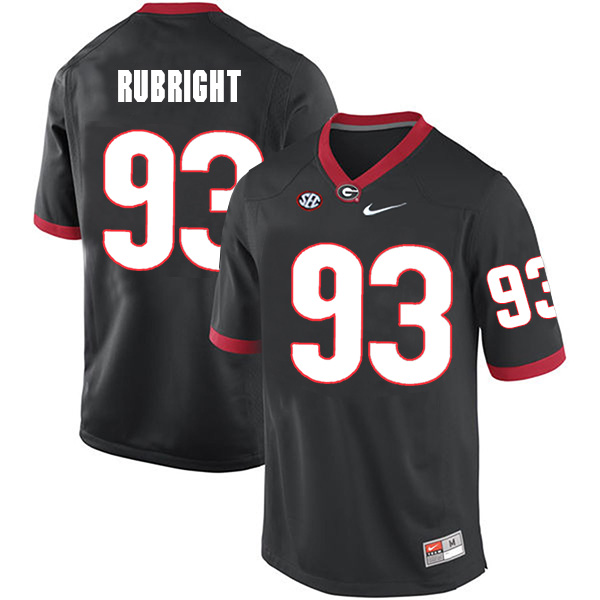 Bill Rubright Georgia Bulldogs Men's Jersey - #93 NCAA Black Limited Home