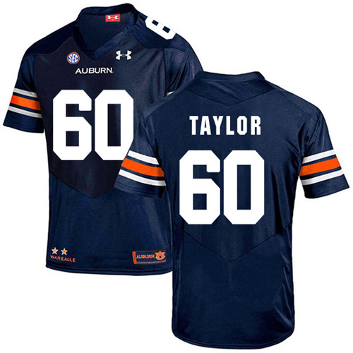 Bill Taylor Auburn Tigers Men's Jersey - #60 NCAA Navy Blue Stitched Authentic