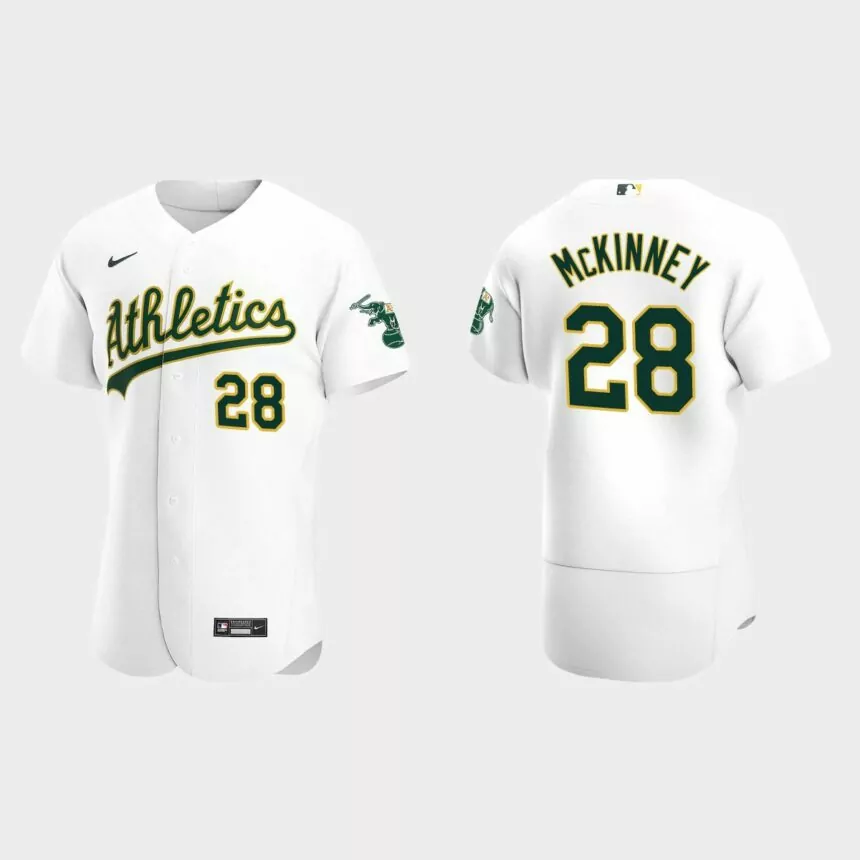 Billy McKinney Oakland Athletics Authentic Home Jersey – White