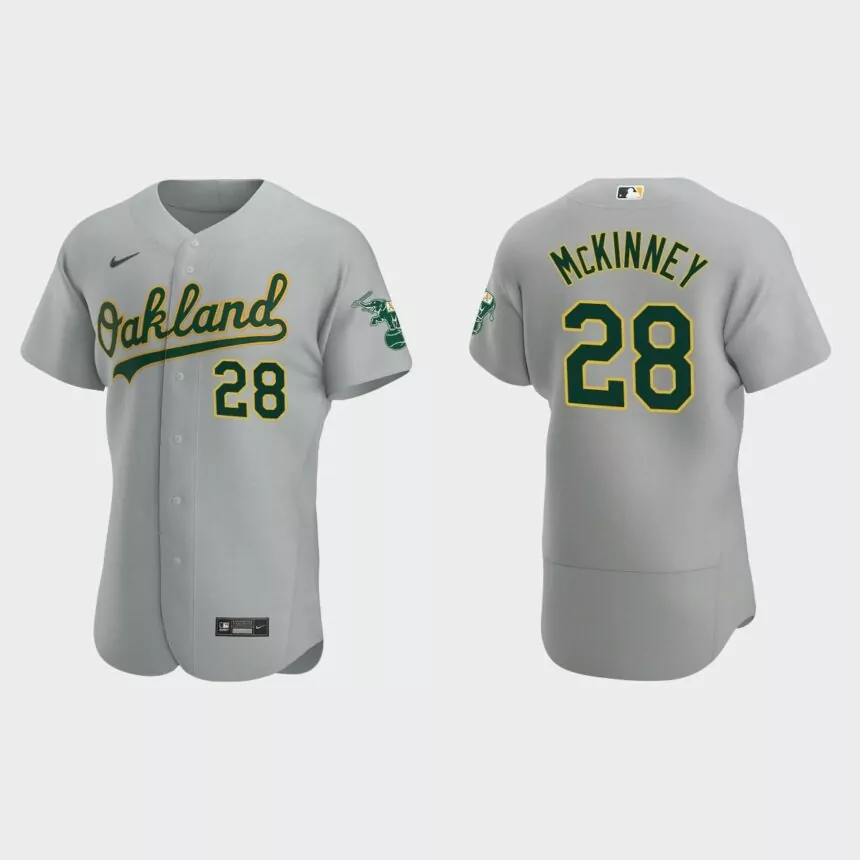 Billy McKinney Oakland Athletics Authentic Road Jersey – Gray