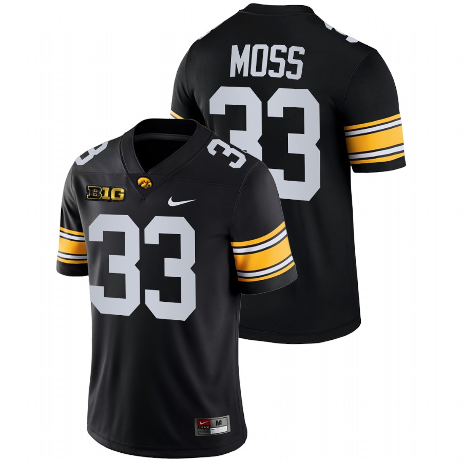 Black Men Iowa Hawkeyes Riley Moss College Football Game Jersey