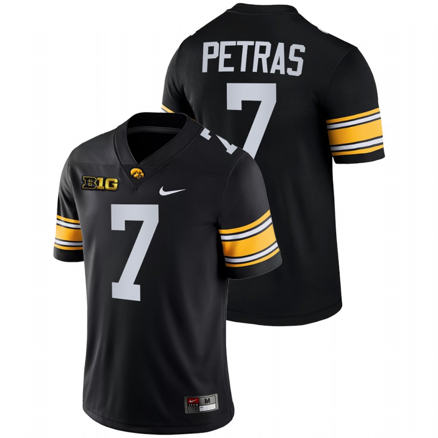 Black Men Iowa Hawkeyes Spencer Petras College Football Game Jersey