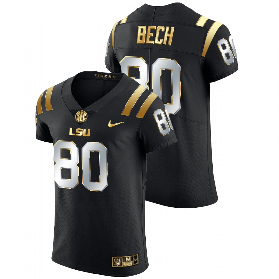 Black Men LSU Tigers Jack Bech Golden Edition Elite Football Jersey
