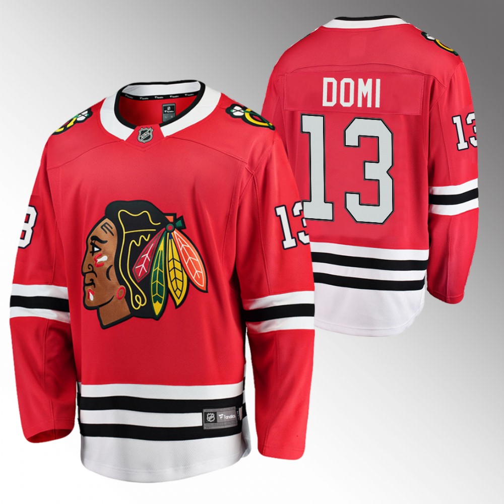 Blackhawks #13 Max Domi Red 2022 Home Jersey