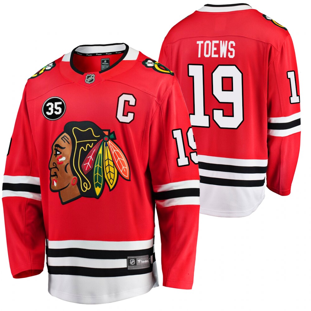 Blackhawks #19 Jonathan Toews Red 35 Patch Honor Tony Esposito Jersey