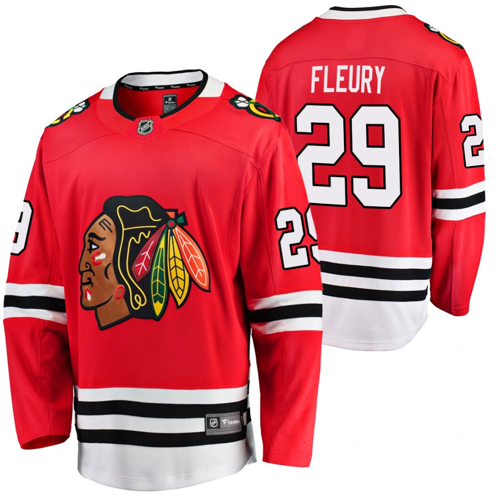 Blackhawks #29 Marc-Andre Fleury Red 2021 Home Jersey