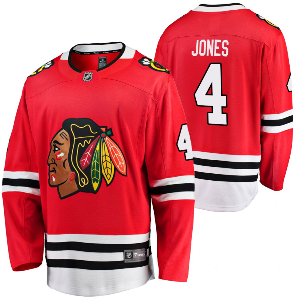 Blackhawks #4 Seth Jones Red 2021 Home Jersey