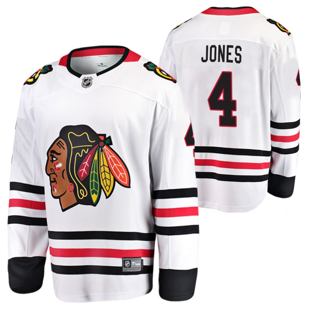 Blackhawks #4 Seth Jones White 2021 Away Jersey