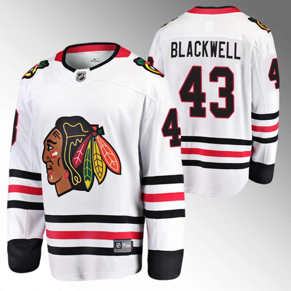 Blackhawks #43 Colin Blackwell White Away Jersey
