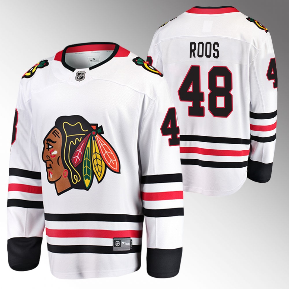 Blackhawks #48 Filip Roos White Away Jersey