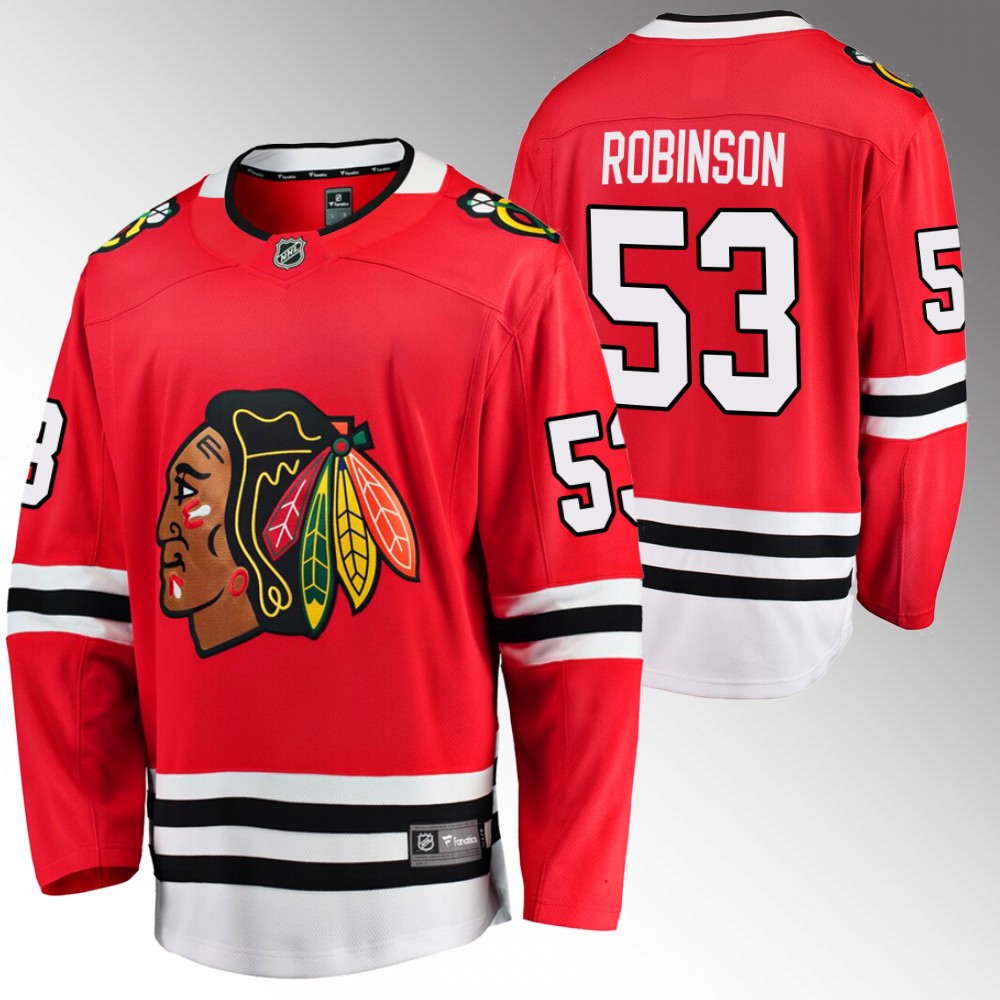 Blackhawks #53 Buddy Robinson Red Home Jersey