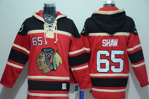 Blackhawks #65 Andrew Shaw Red Sawyer Hooded Sweatshirt