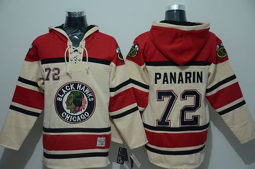 Blackhawks #72 Artemi Panarin Cream Sawyer Hooded Sweatshirt