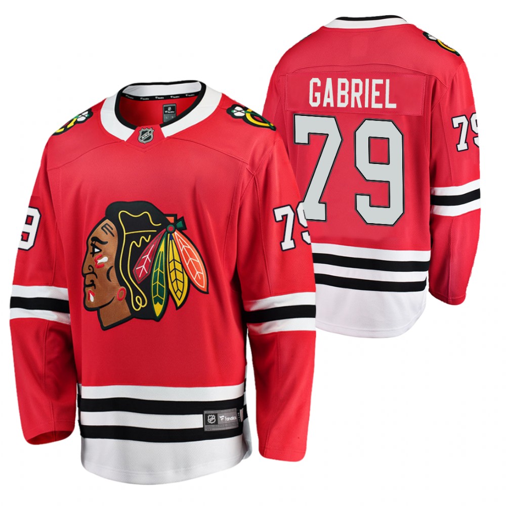 Blackhawks #79 Kurtis Gabriel Red 2021-22 Home Jersey