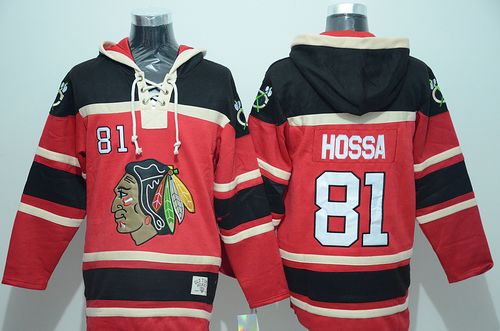 Blackhawks #81 Marian Hossa Red Sawyer Hooded Sweatshirt