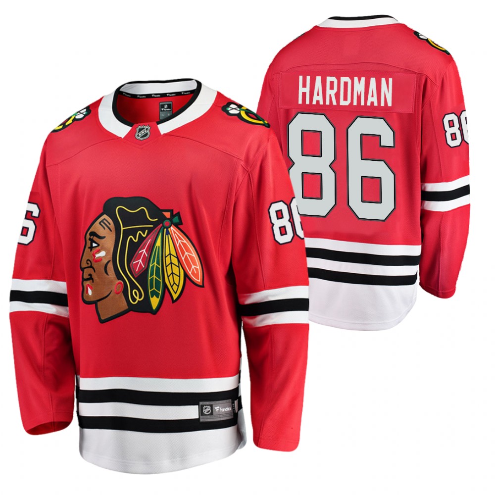 Blackhawks #86 Mike Hardman Red 2021 Home Jersey