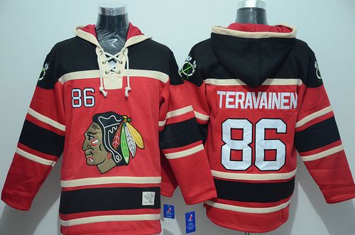 Blackhawks #86 Teuvo Teravainen Red Sawyer Hooded Sweatshirt