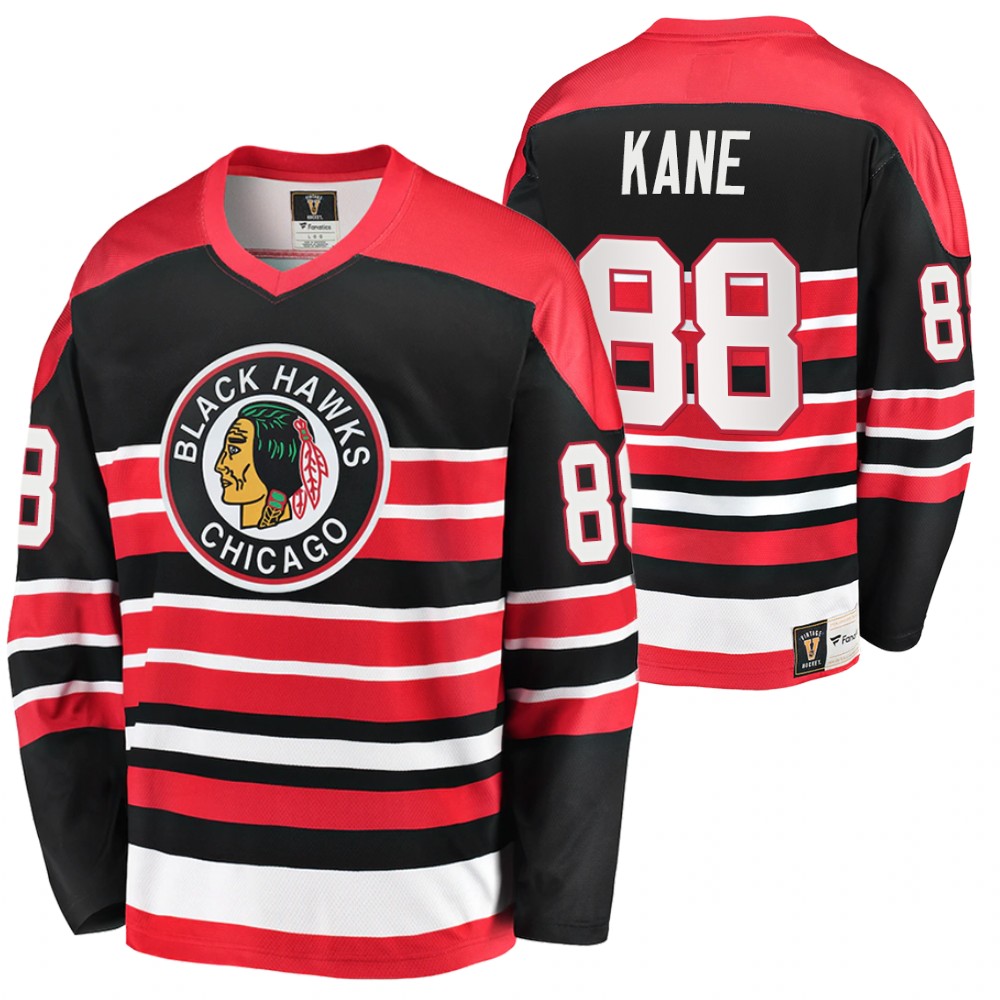 Blackhawks #88 Patrick Kane Black Red Heritage Vintage Premier Jersey