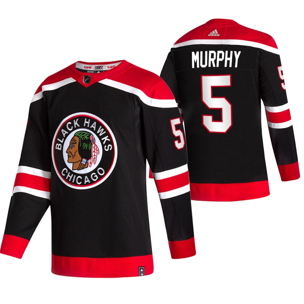 Blackhawks 2021 Reverse Retro #5 Connor Murphy Black Jersey Special Edition Authentic
