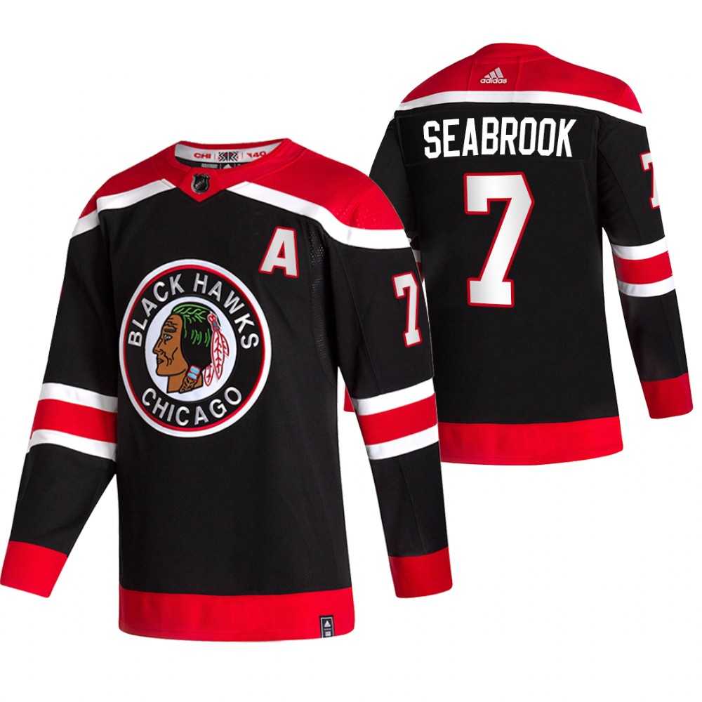 Blackhawks 2021 Reverse Retro #7 Brent Seabrook Black Jersey Special Edition Authentic