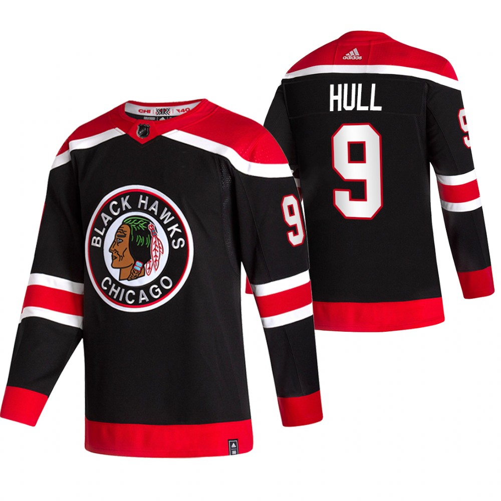 Blackhawks 2021 Reverse Retro #9 Bobby Hull Black Jersey Special Edition Authentic