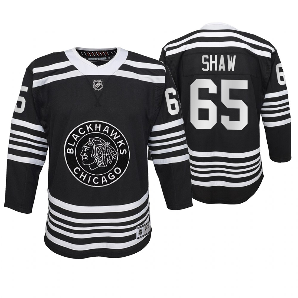 Blackhawks Andrew Shaw Black Premier Alternate Youth Jersey