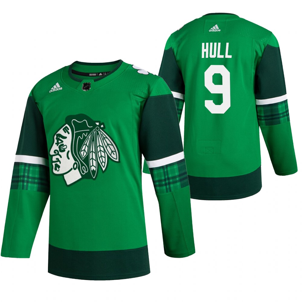 Blackhawks Bobby Hull 2020 St. Patrick's Day Green #9 Jersey Authentic Player
