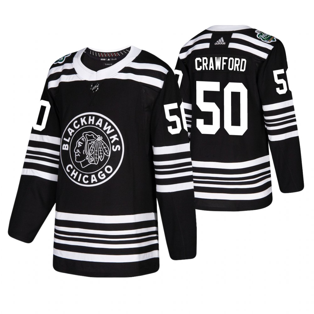 Blackhawks Corey Crawford Black Adidas Winter Classic Jersey