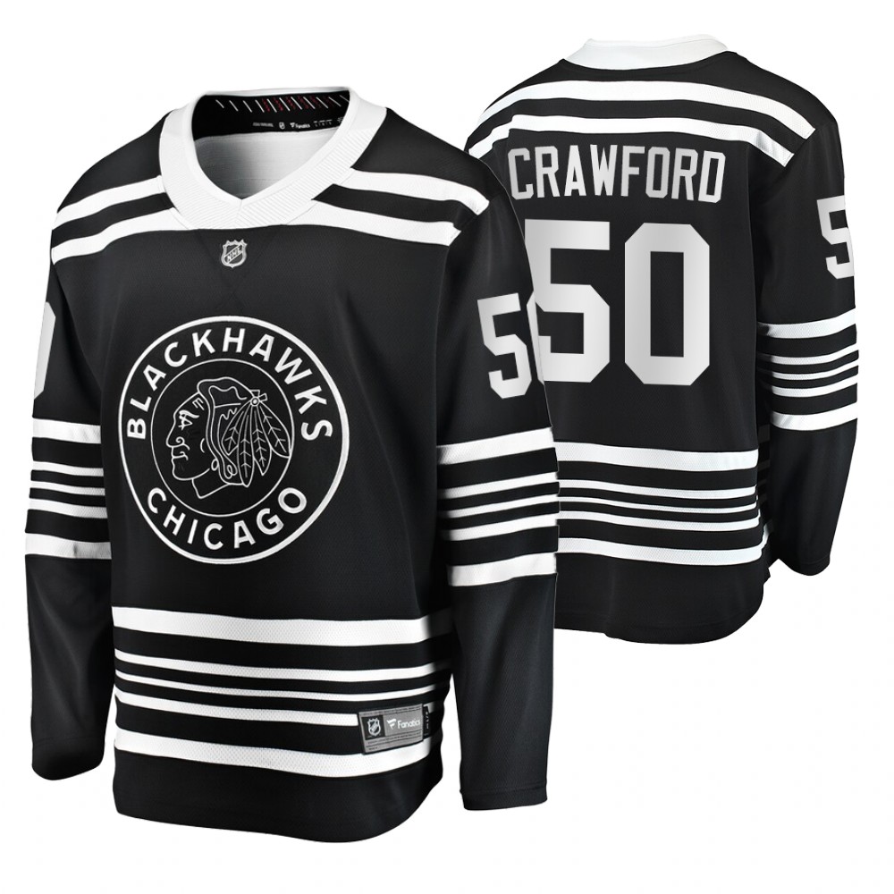 Blackhawks Corey Crawford Black Premier Alternate Men's Jersey