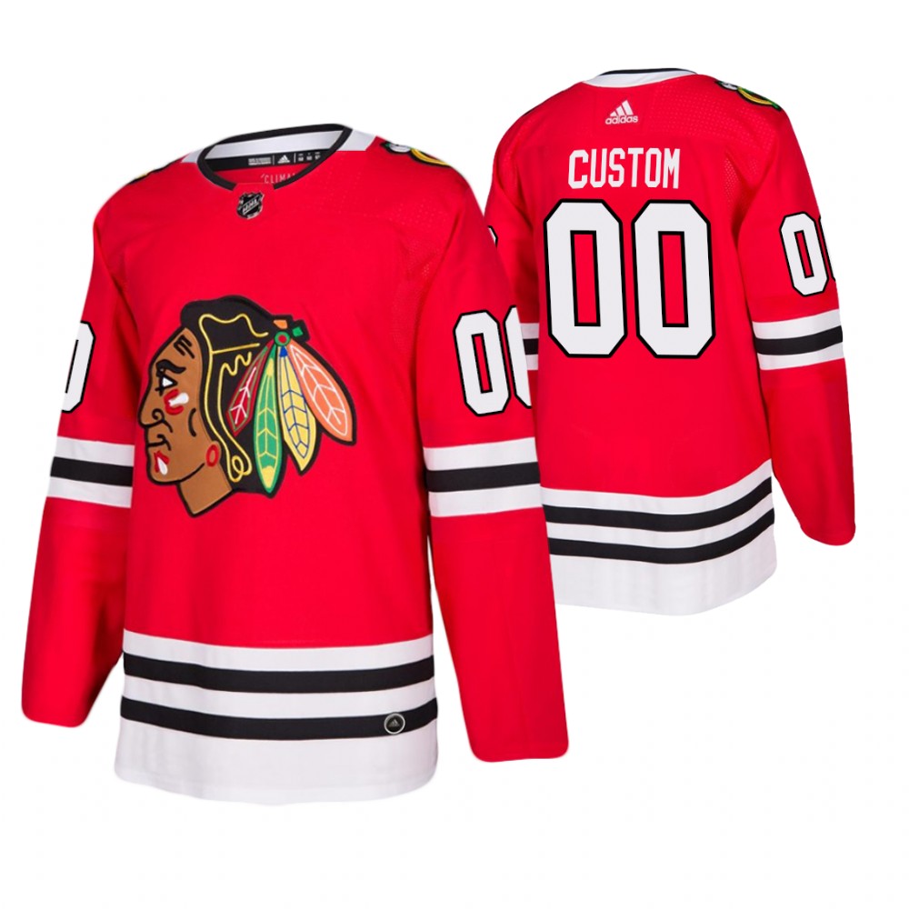 Blackhawks Custom Red Home Authentic Player Jersey