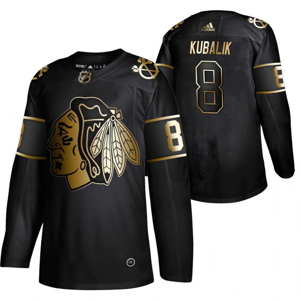 Blackhawks Dominik Kubalik Authentic Black Golden Edition Jersey