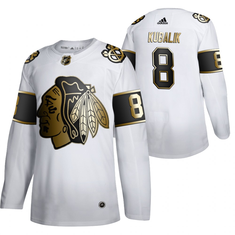 Blackhawks Dominik Kubalik Limited 2020 White Golden Edition Jersey
