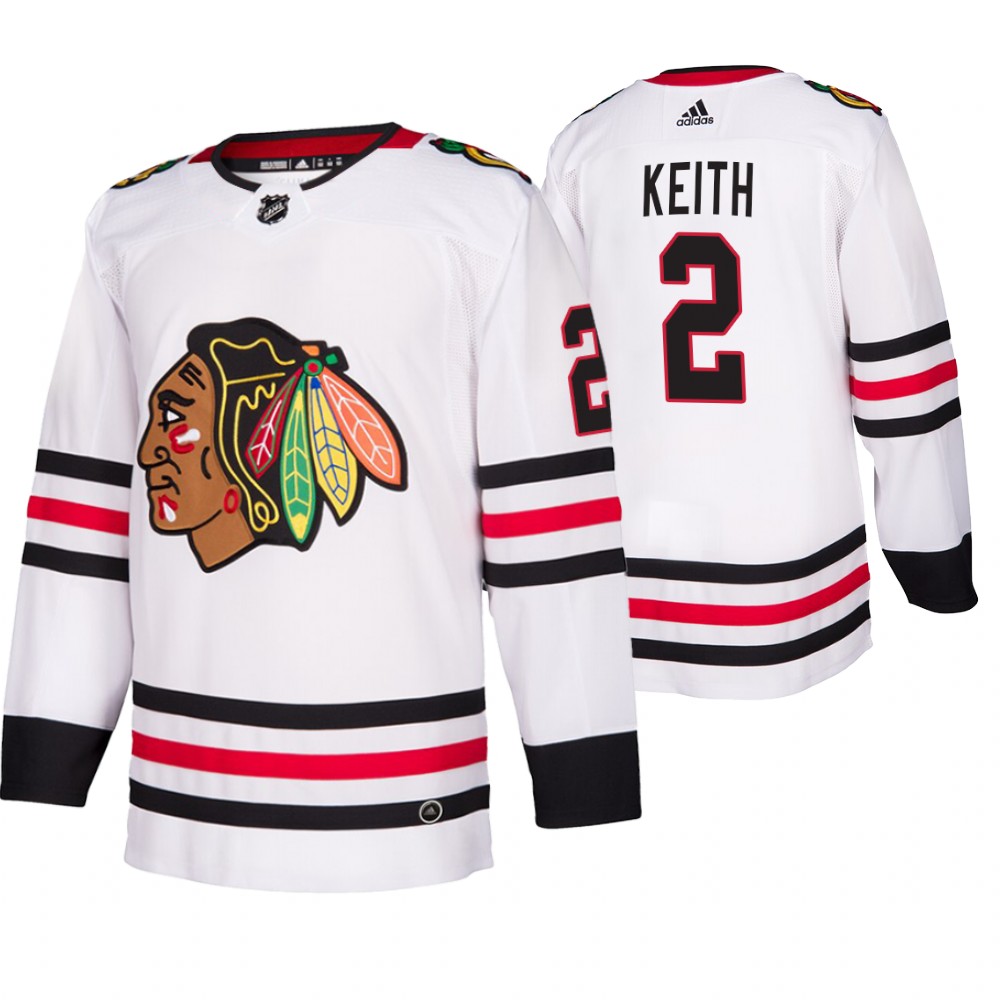 Blackhawks Duncan Keith White Away Authentic Player Jersey