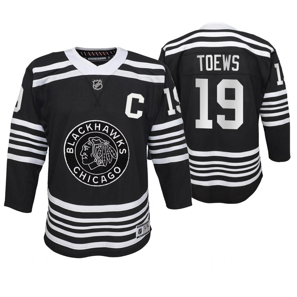 Blackhawks Jonathan Toews Black Premier Alternate Youth Jersey